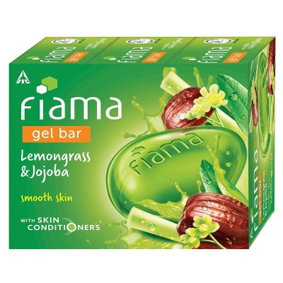 Fiama Gel Bar, Lemongrass and Jojoba for smooth skin, with skin conditioners, 125g (Pack of 3)